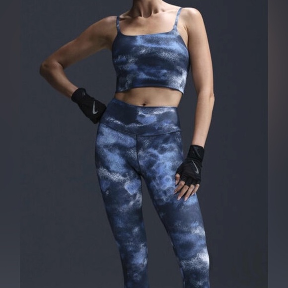 NWT- Women’s Nike Navy Set 7/8 Leggings & Convertible Sports Bra Size Medium - Picture 12 of 12